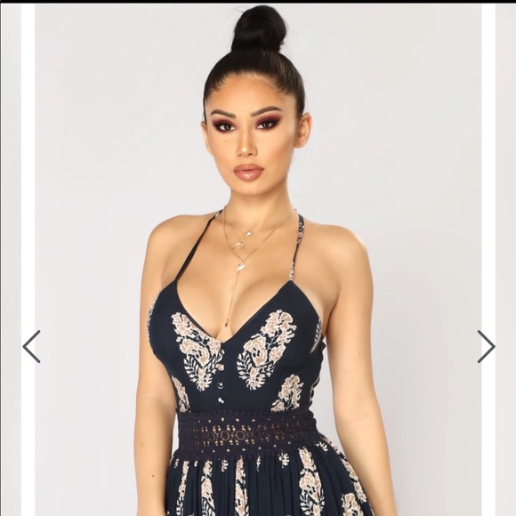 Fashion Nova Navy blue Maxi Dress. - Picture 3 of 5